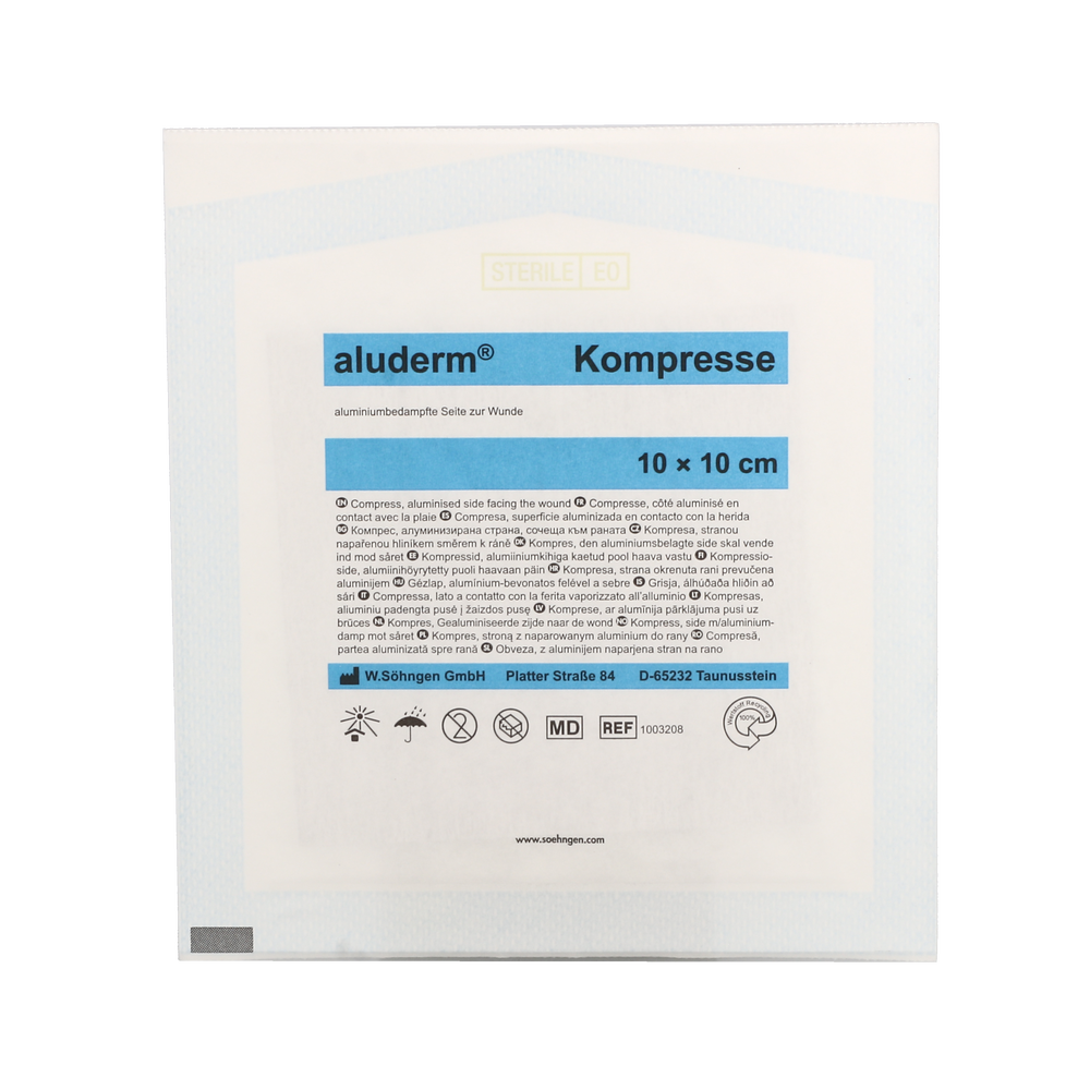 ALUDERM KOMPR ST 10X10CM - 1 Stück