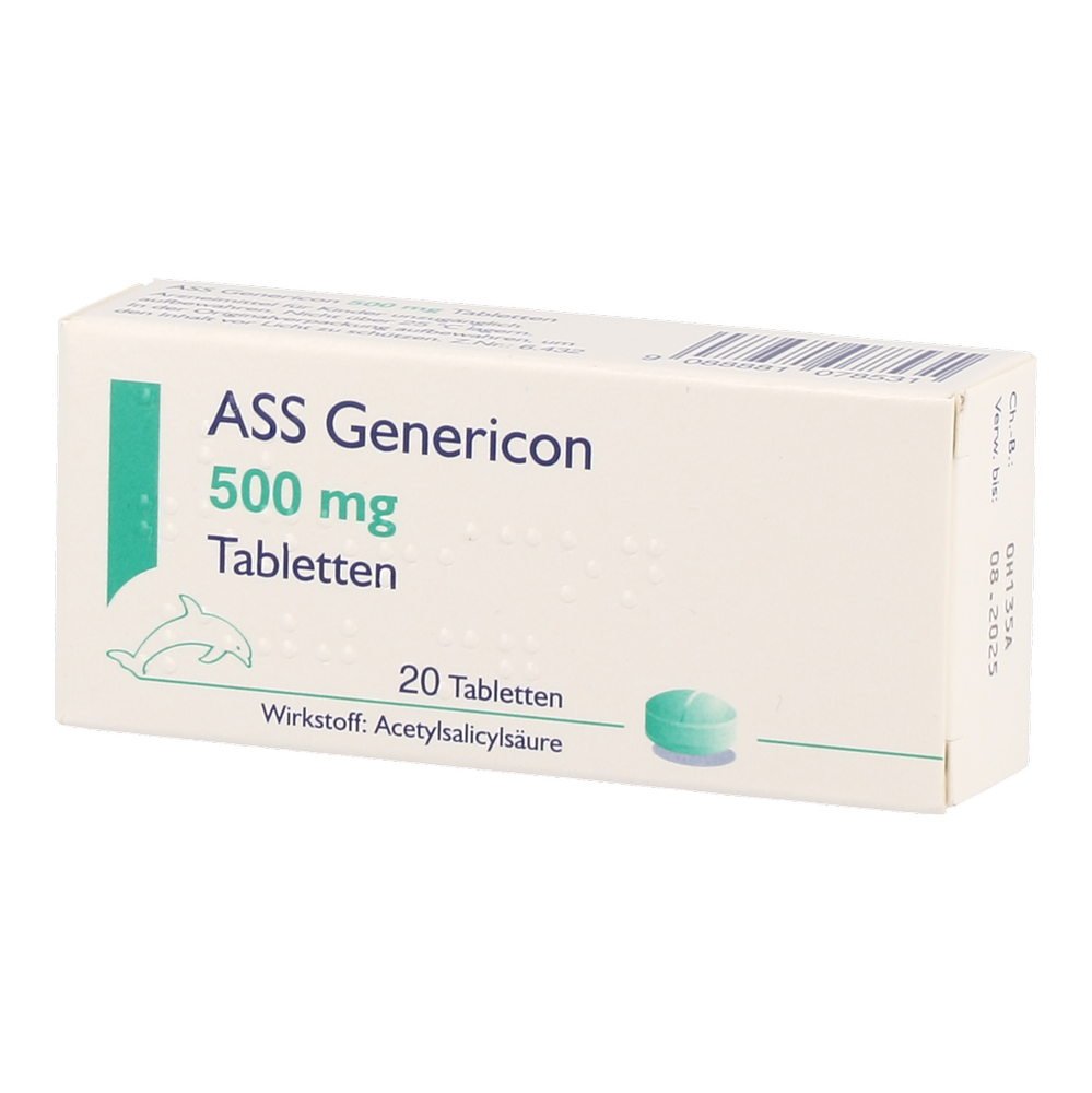 ASS GEN TBL 500MG - 20 Stück