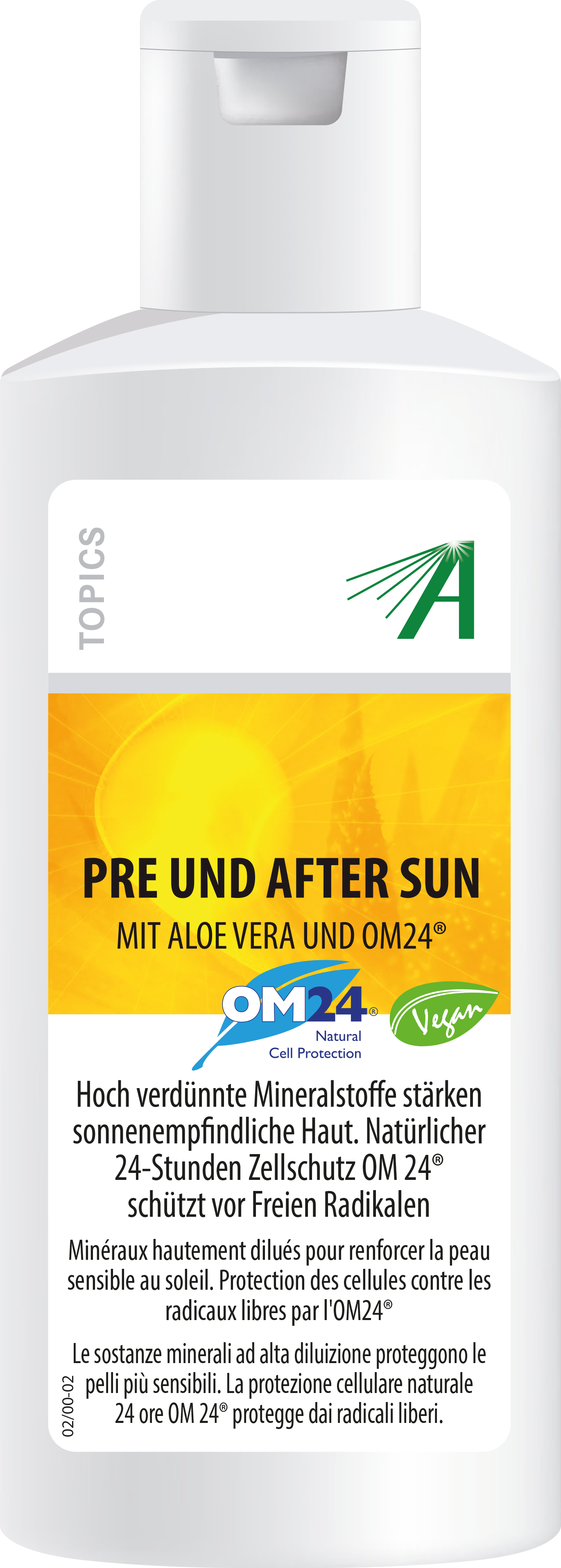 Adler Pre und After Sun Gel mit Aloe Vera und OM24 - 200 Milliliter
