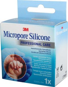 3M Micropore Silicone Heftpflaster 25mm x 5m - 1 Stück