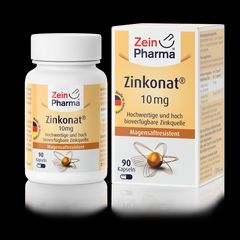 Zeinpharma Zink Zinkonat 10 mg Kapseln - 90 Stück