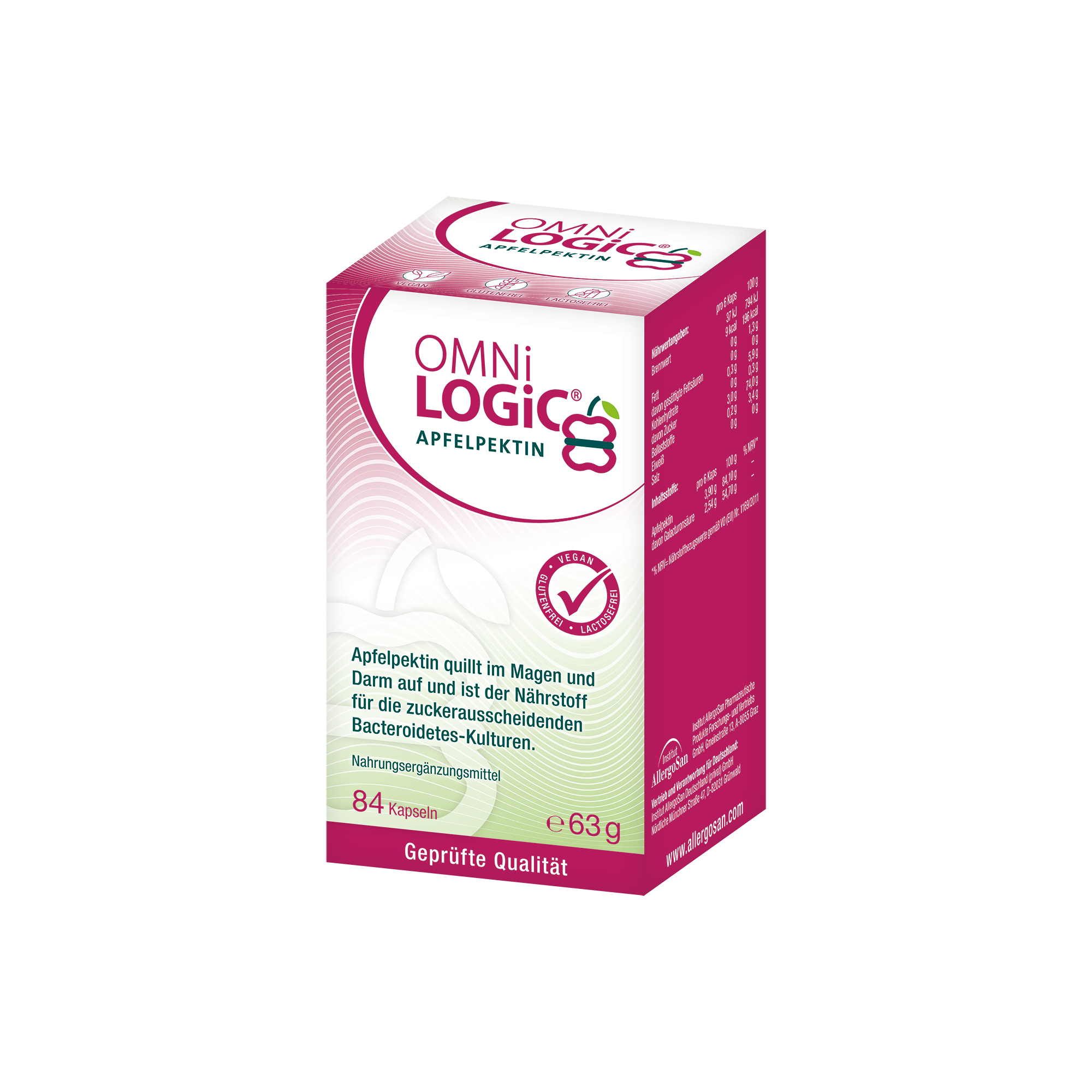 OMNi-LOGiC® Apfelpektin, 84 Kapseln - 84 Stück