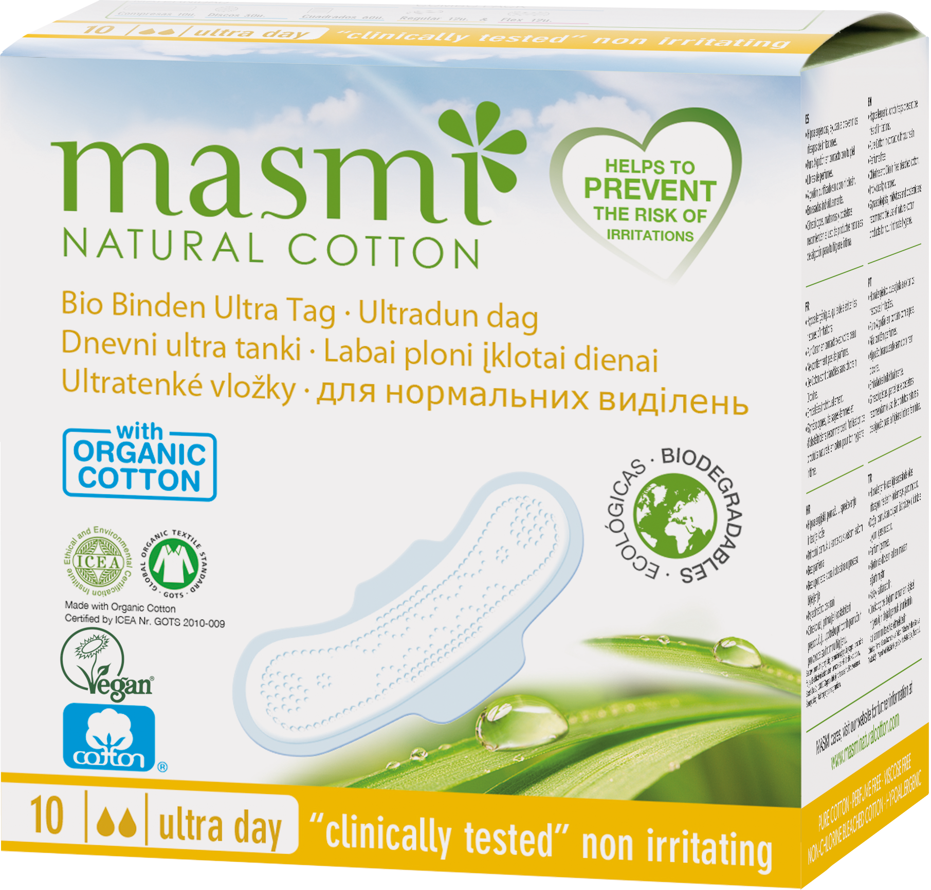 Masmi Organic Care - Bio Monatsbinden Ultra Tag - 10 Stück
