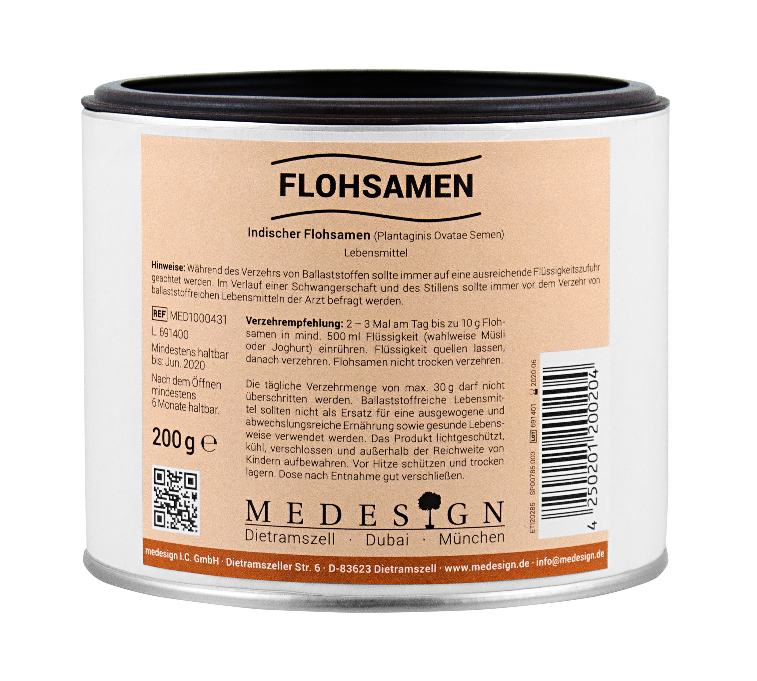 medesign Flohsamen indisch 99% - 200 Gramm