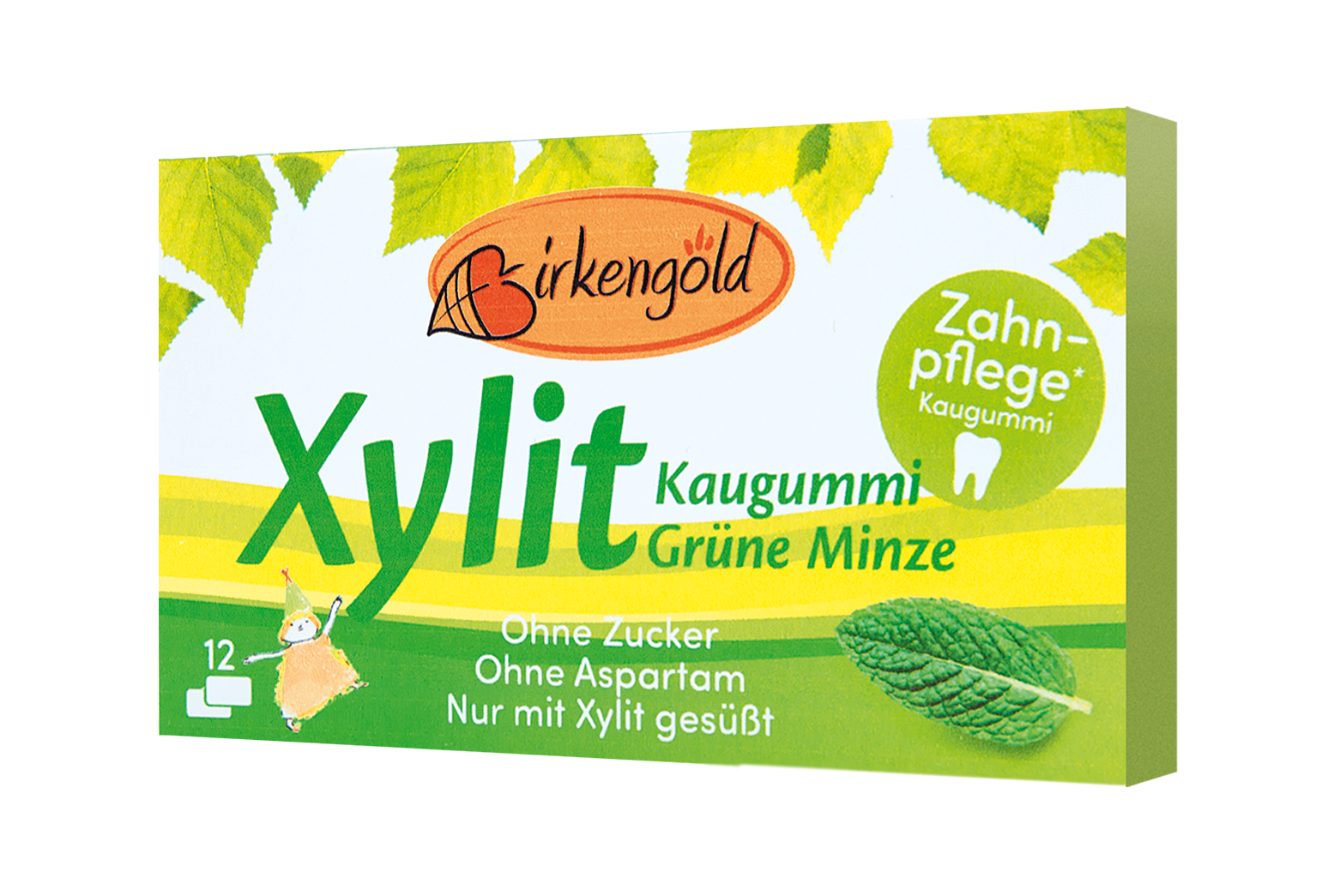 Birkengold Kaugummi Grüne Minze - 17 Gramm